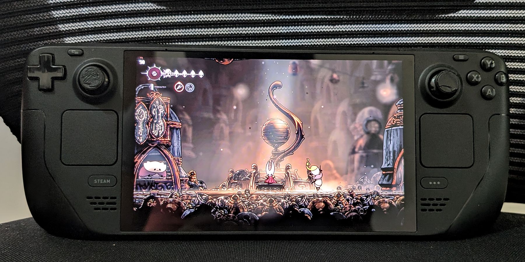 Steam Deck OLED running Hollow Knight: Silksong